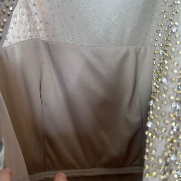 Camille La Vie Formal Evening Prom Dress Beaded Ribbon Waist Sleeveless Size 10 - Picture 7 of 11